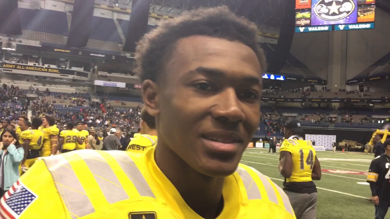 Devonta Smith says Alabama's QB commit was in his ear at the Army Bowl