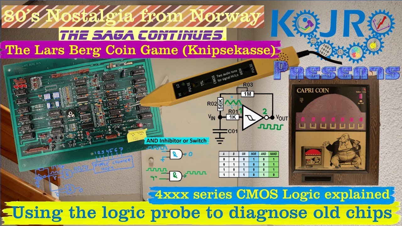 The LB Knipsekasse. We dig deeper in the 4000 series logic and gets friendly with the logic probe.