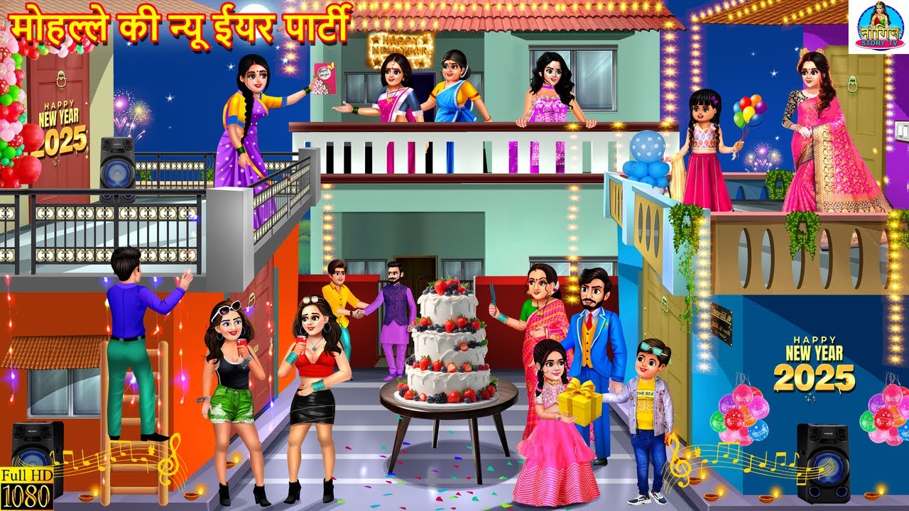 मोहल्ले की न्यू ईयर पार्टी | Saas Bahu | New Year | Hindi Kahani | Moral Stories | Bedtime Stories