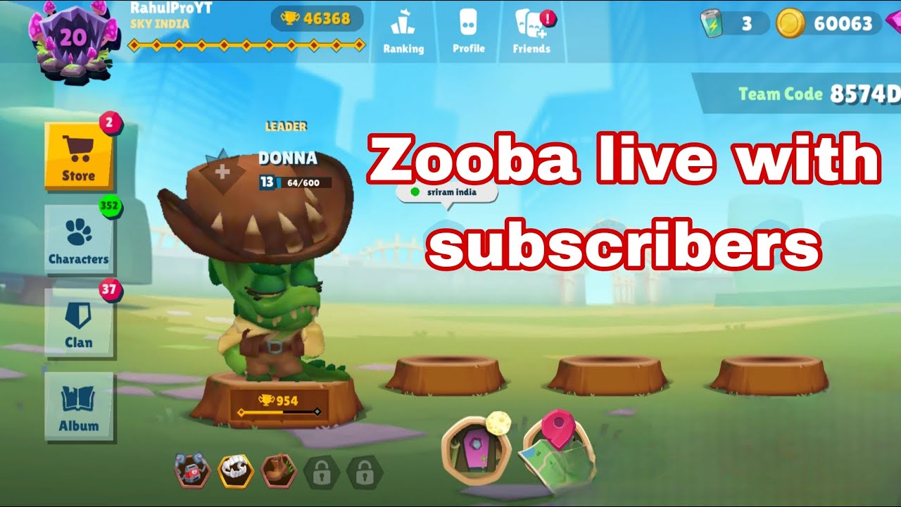 Playing Zooba With Subscribers Live | ZOOBA LIVE STREAM | ZOOBA NEW CHARACTER HUNTING