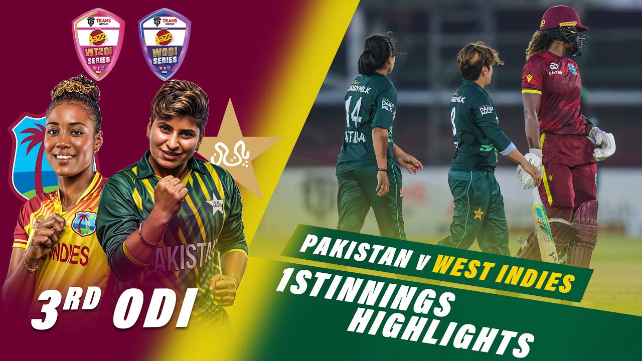 1st Innings Highlights | Pakistan Women vs West Indies Women | 3rd ODI 2024 | PCB | M2F2U