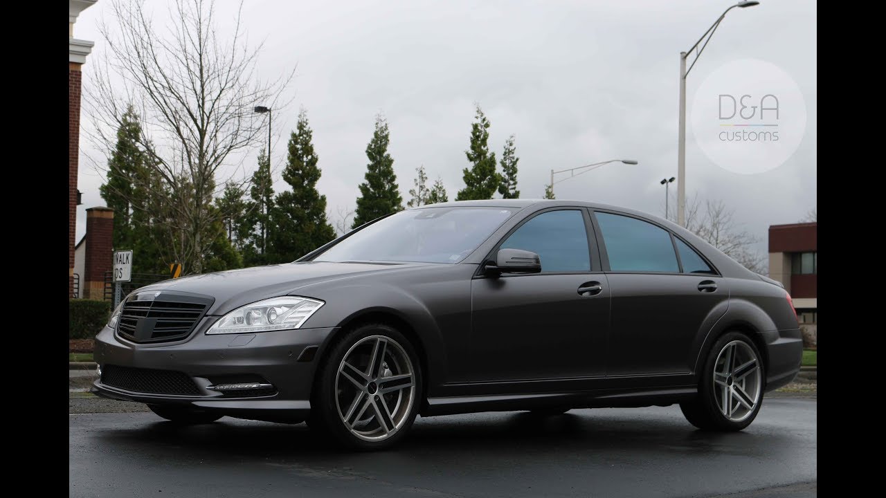 Mercedes-Benz S550 wrapped with Satin Dark Gray 3M-1080 D&A Customs Seattle | Federal Way