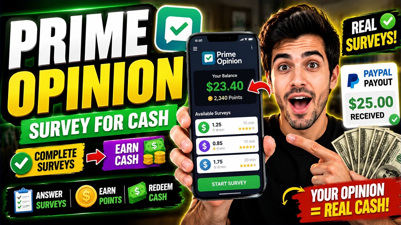 Prime Opinion: Survey for Cash Review &mdash; Real or Fake? Reward & Withdrawal Check