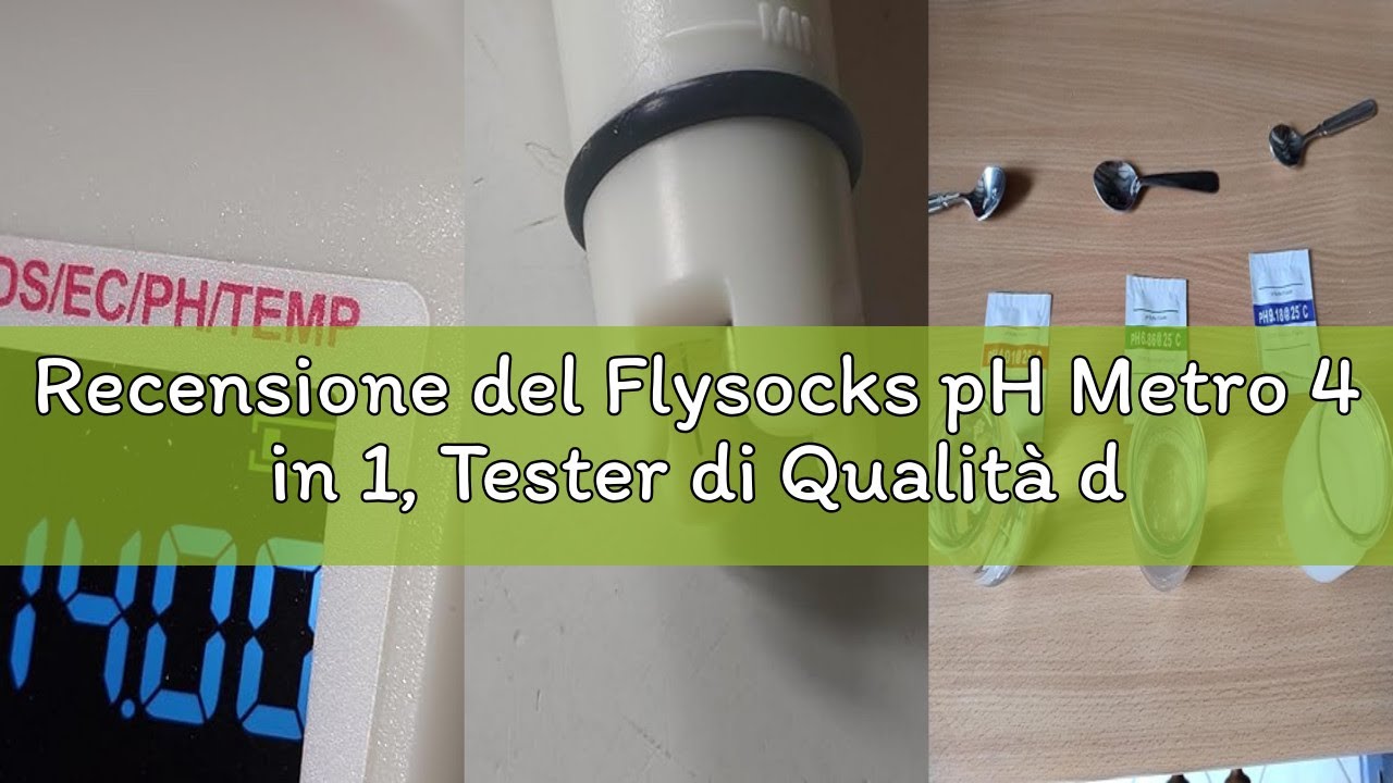 Recensione del Flysocks pH Metro 4 in 1, Tester di Qualità dell'acqua per pH/TDS/EC/Temperatura, pH
