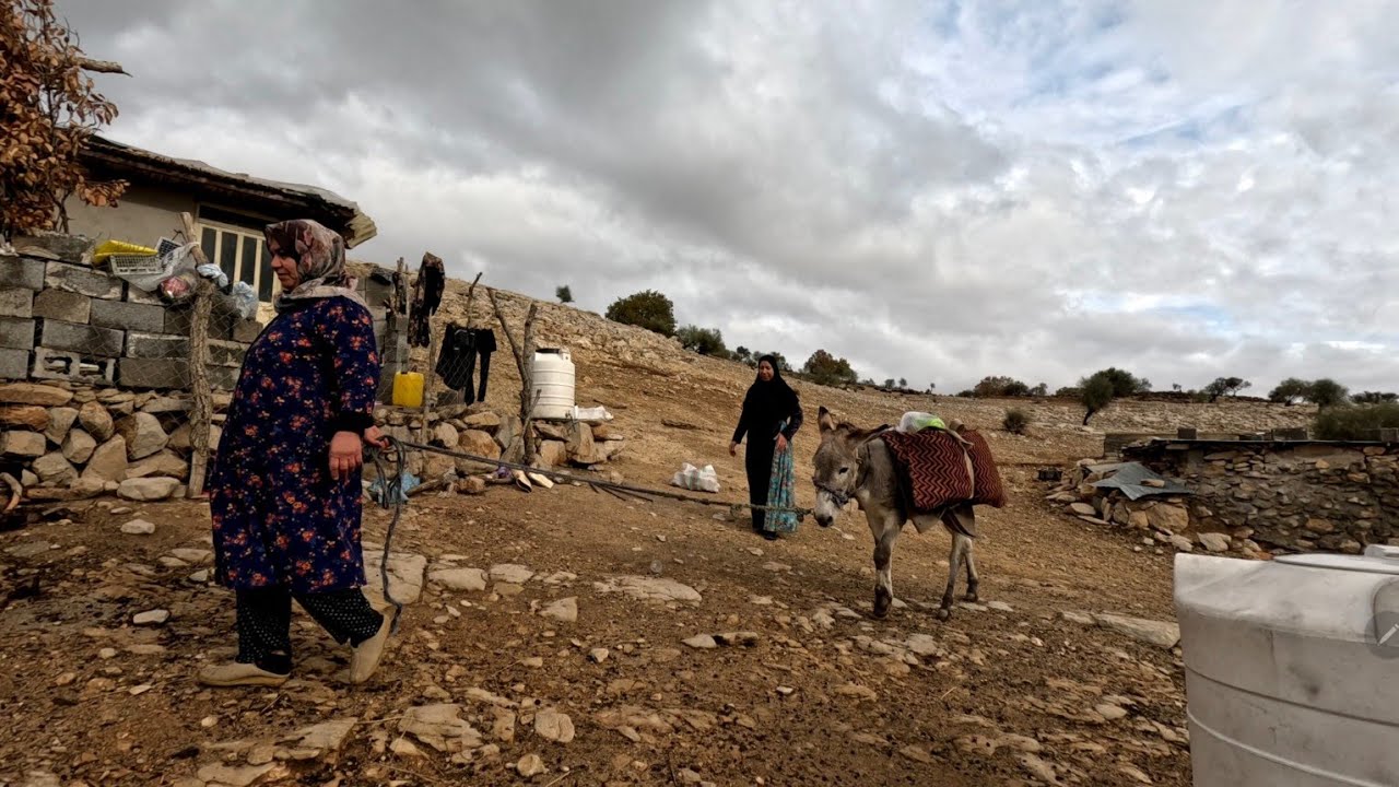 Nomadic Life | hardworking nomadic women herding and carring water ; heavy rain & storms🌧🌊🌨