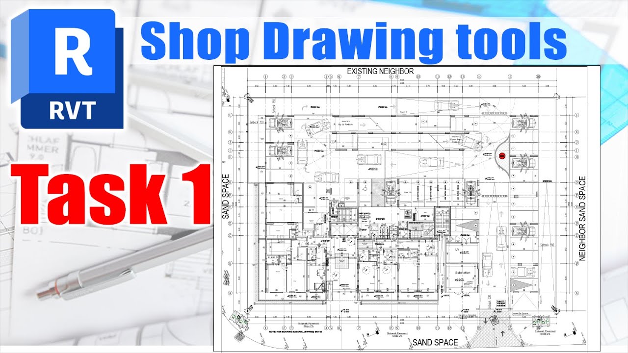شوب دروينج ريفيت معماري (Task 1) Revit 2023 shop drawing tools  ✅