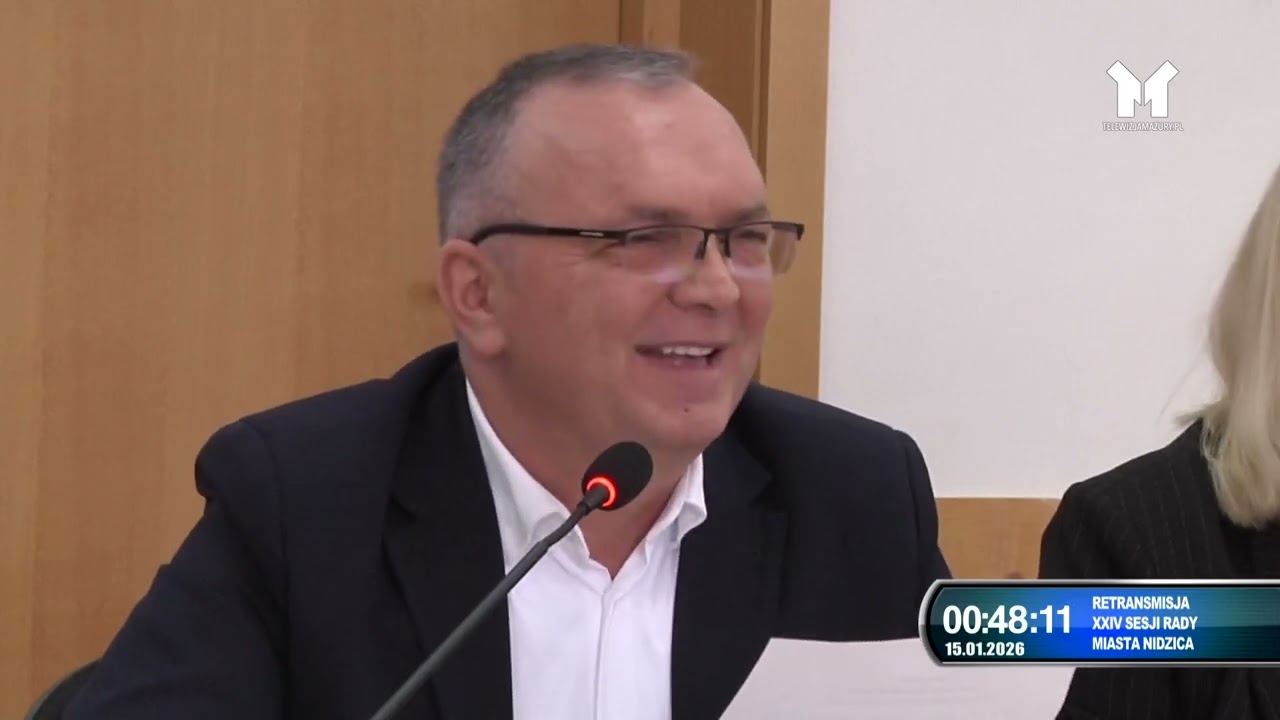 Retransmisja XXIV Sesji Rady Miasta Nidzica z dnia 15.01.2026