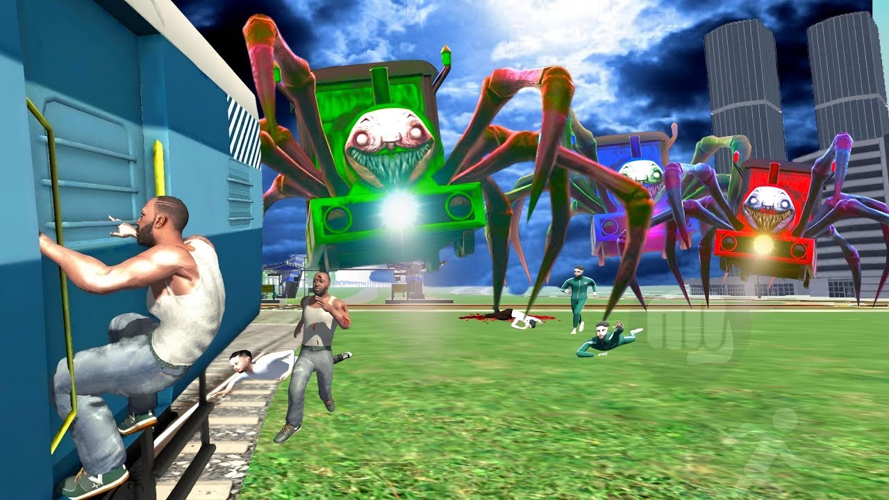 Mega Choo Choo Charles Family Attack On Franklin In Indian Bike Driving 3D!