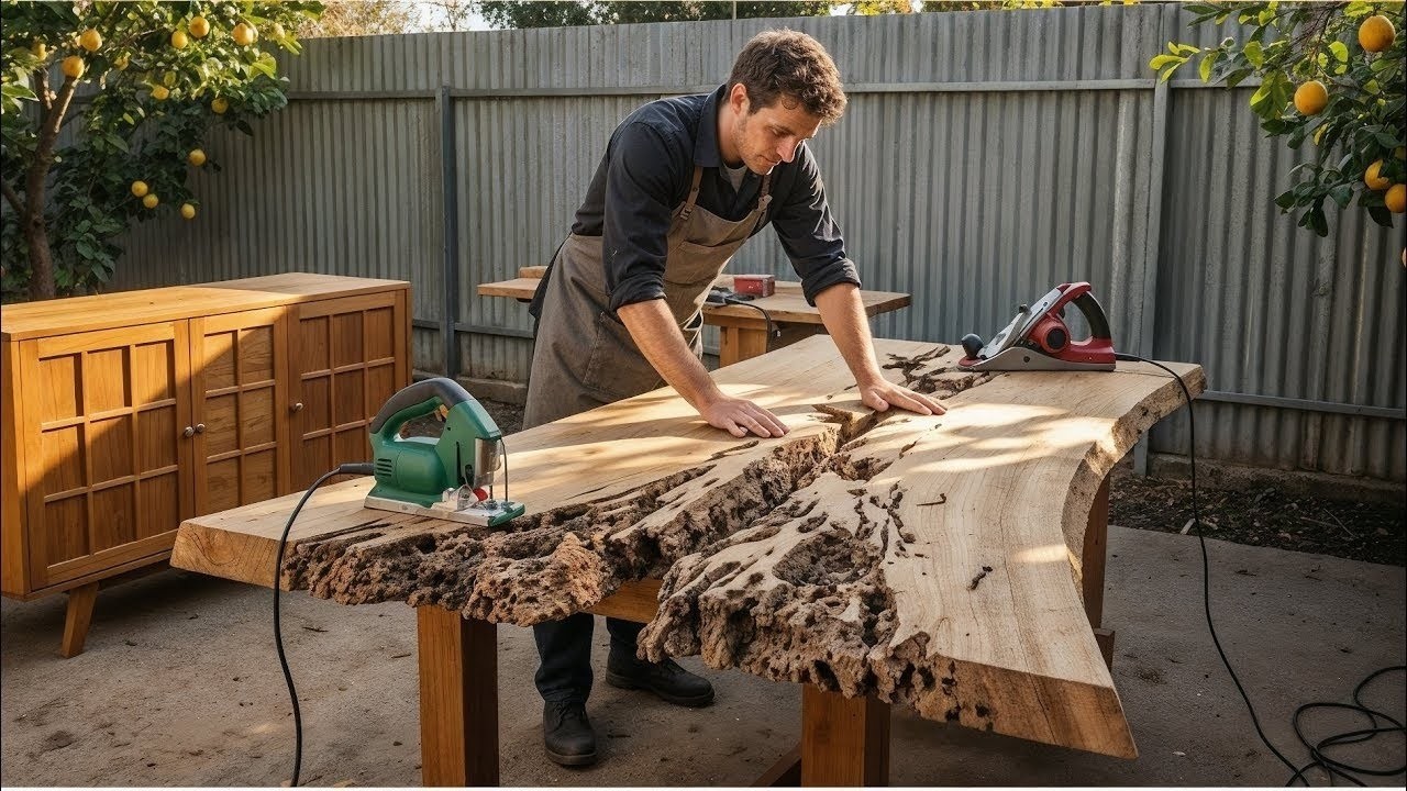Turning Raw Wood Into a High-End Designer Table