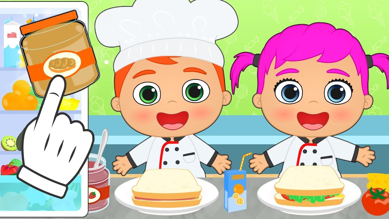 BEBES ALEX y LILY Cómo hacer sandwich para merendar 🥪🥪 Recetas de cocina infantiles fáciles