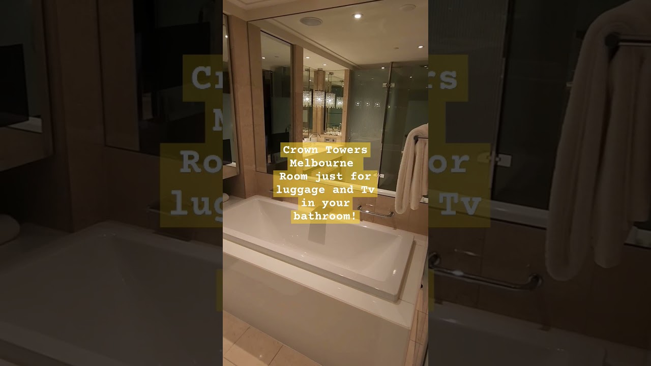 Crown Towers Melbourne Deluxe Twin room - Love this room for luggage and TV in the bathroom!