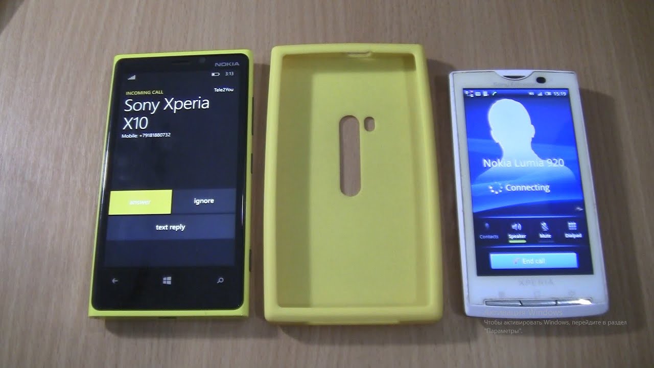 Incoming call & Outgoing call at the Same Time  Nokia Lumia 920+Sony Xperia X10i