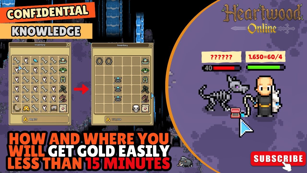 [Heartwood Online] EASY GOLD! 15 MINUTES FARMING with 1 hour hunt results!! #heartwoodonline #gaming