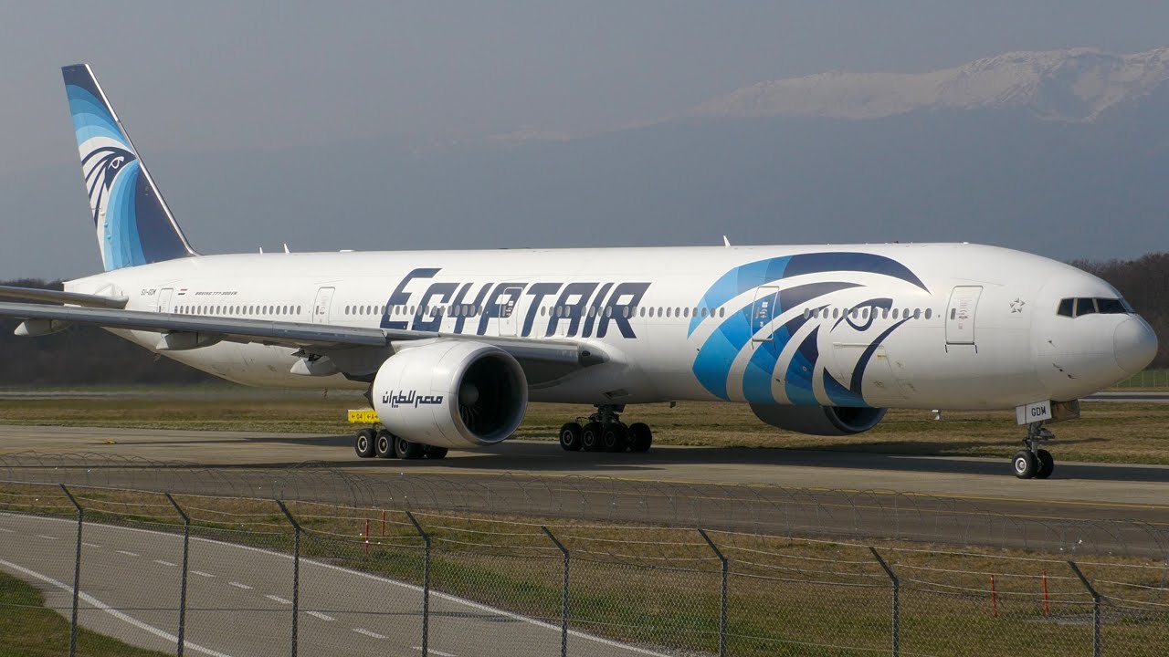 4K | *Diversion* EgyptAir Boeing 777-300ER SU-GDM takeoff at Geneva/GVA/LSGG
