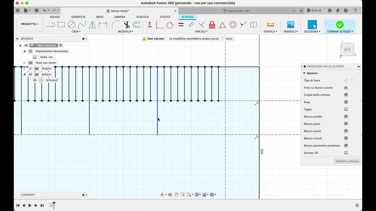 [Fusion 360] - 4 Strumento serie rettangolare per la realizzazione di un righello