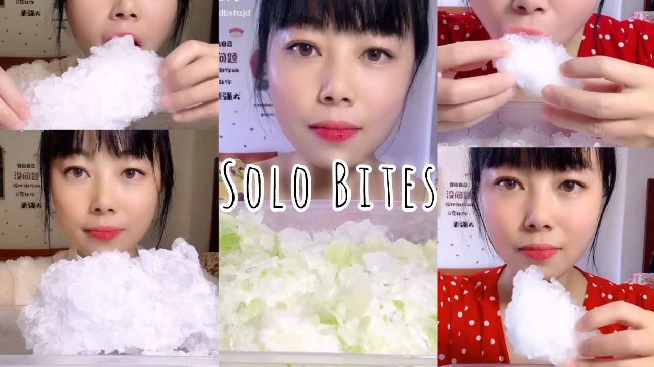 ASMR Heavy white Ice eating|Solo Bites| Hard ice|White  chunks| Zhaofeng| V-Good Crunchy Ice