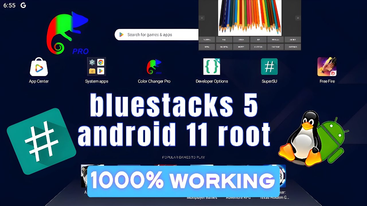 bluestacks 5 android 11 root 1000% working | bluestacks 5 color changer  Color Changer Pro 2024