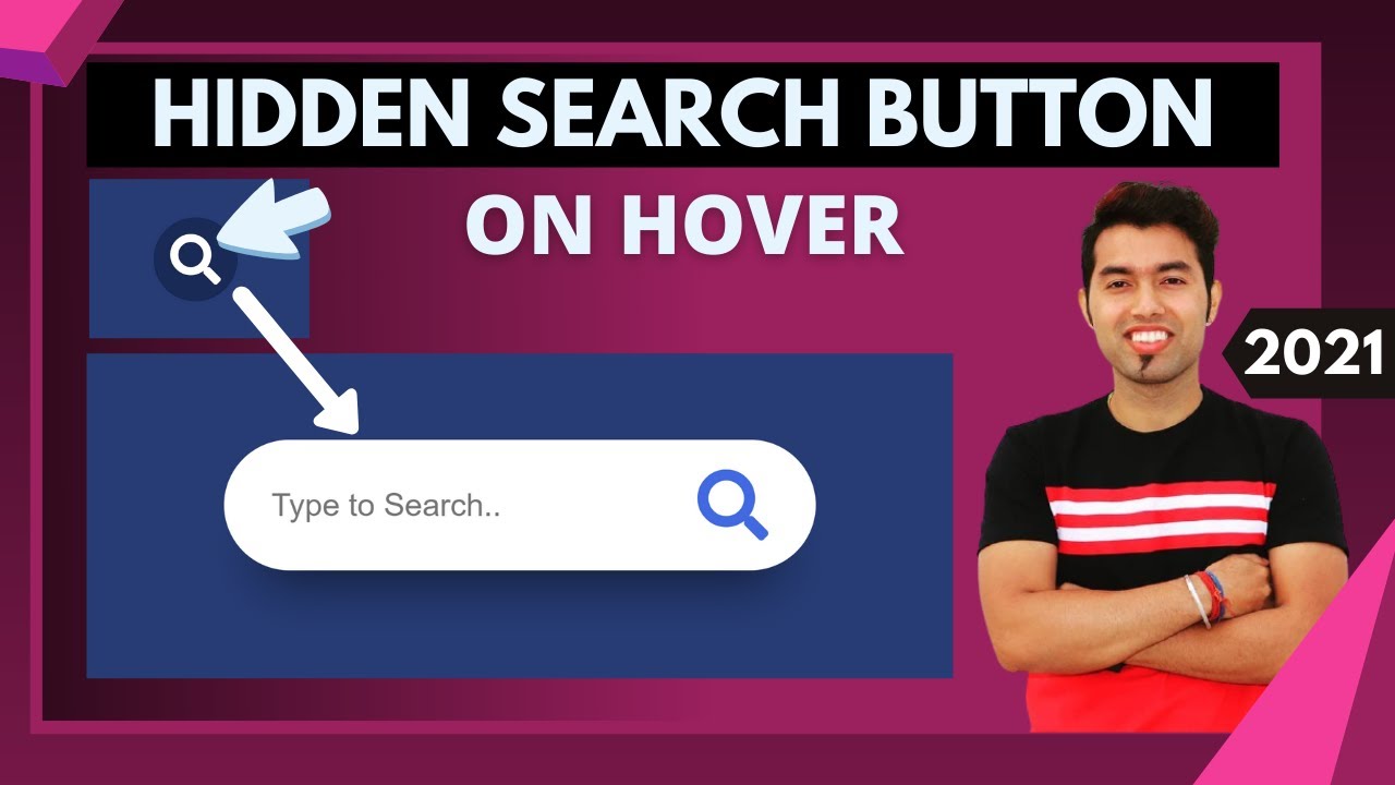 👻 Hidden Search Button Effects using HTML & CSS in Hindi in 2021