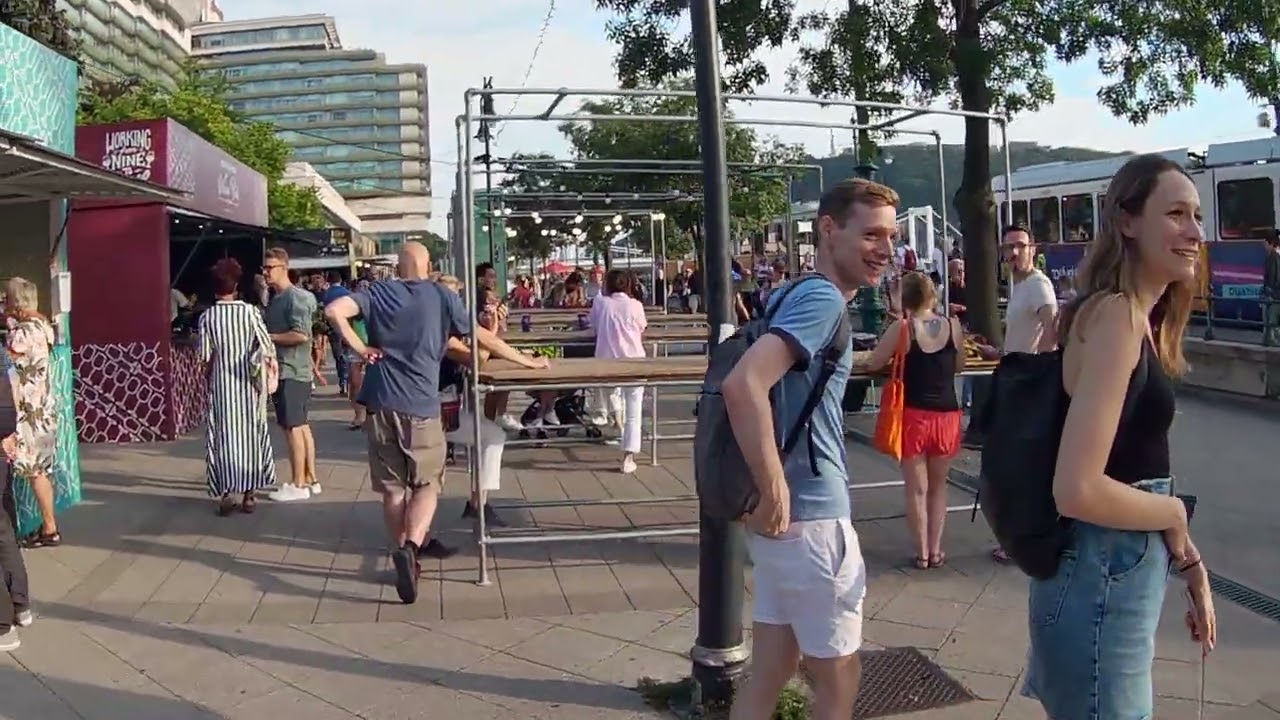 Budapest, downtown walk, sparkling life on the Danube Corso - 2023 August - WalkinGo Budapest