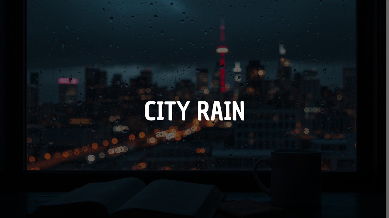 8 Hours Rain on Window - Cozy Toronto City Skyline Ambience for Deep Sleep