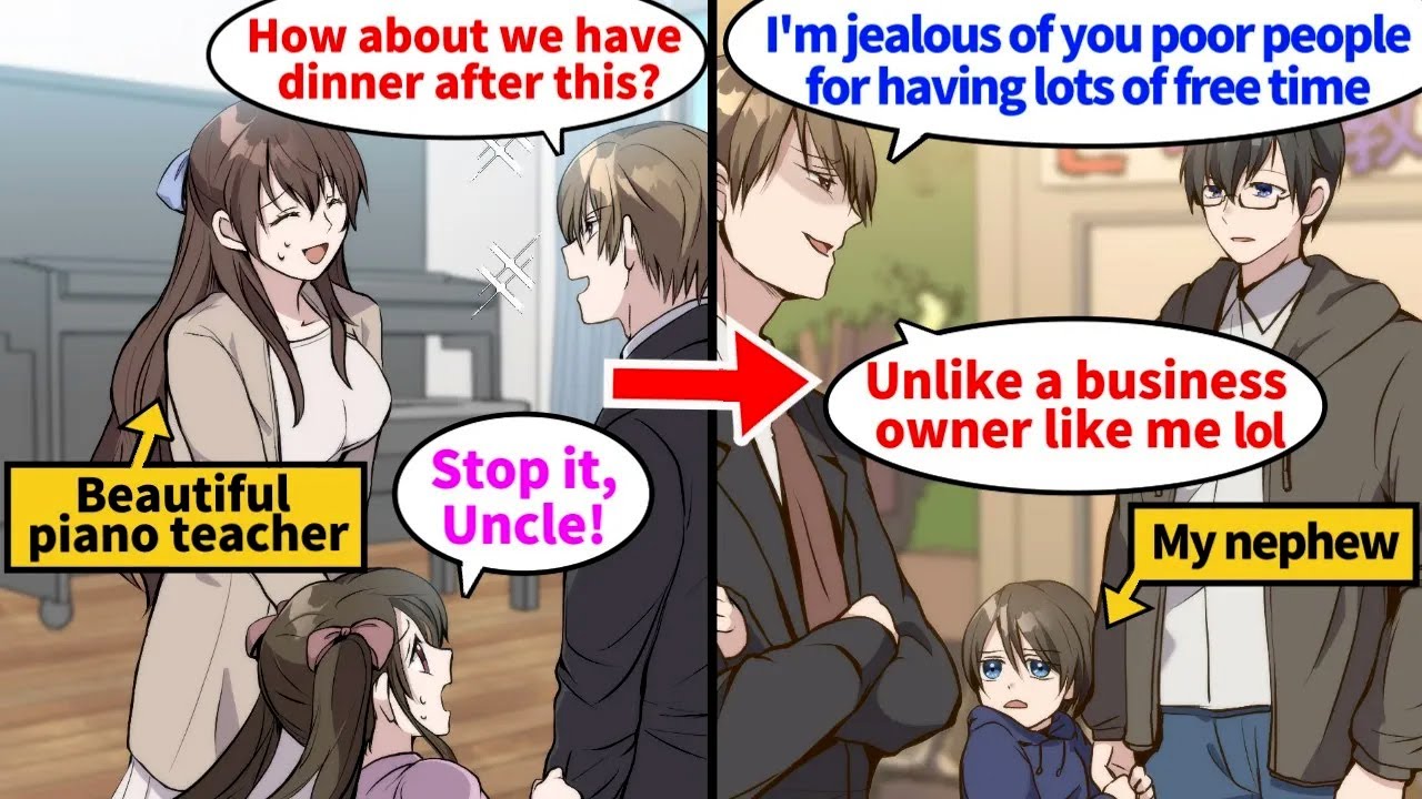 My nephew has a beautiful piano teacher. One day, his classmate's uncle started mocking me...[Manga]