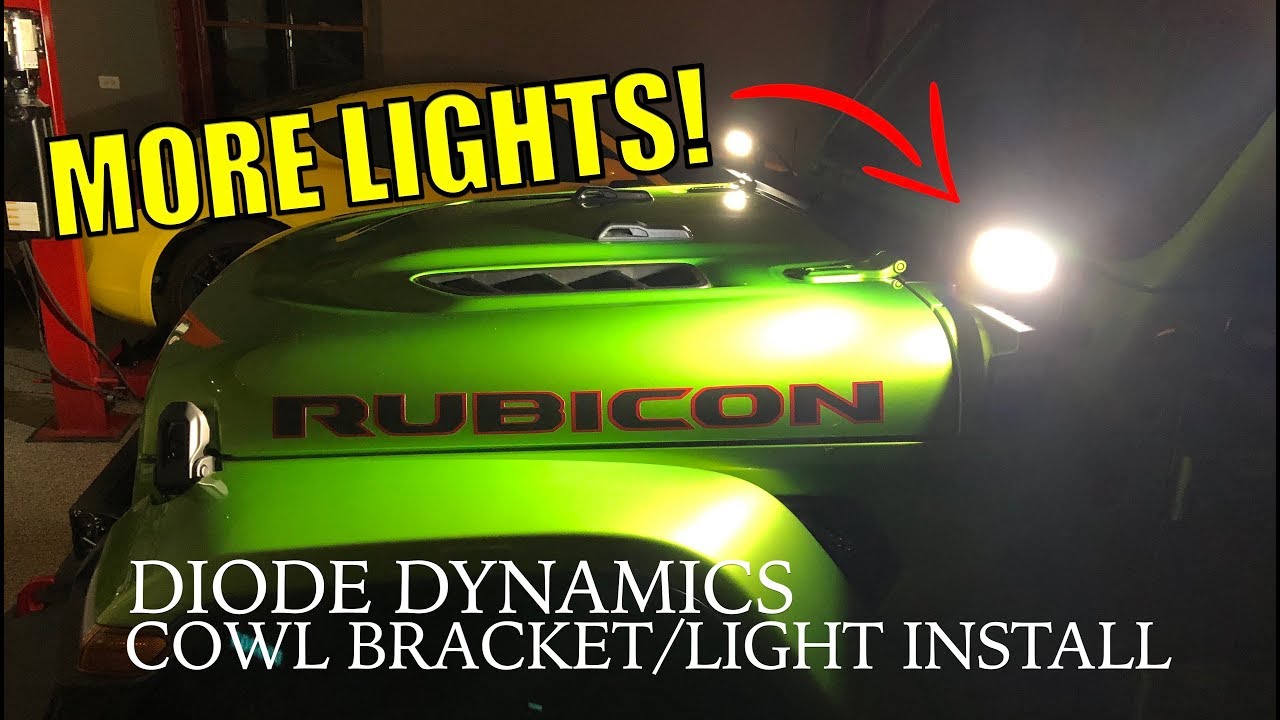 Cowl Light Bracket Install and Wiring on a Jeep JL - Diode Dynamics