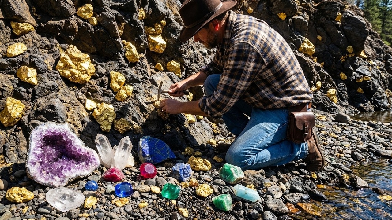 Gold and Rare Gems Everywhere! Miner’s Unbelievable River Discovery
