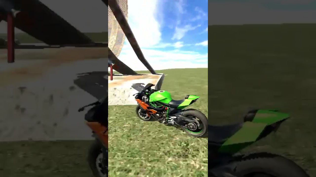 Kawasaki ninja H2R very op crash with stunt ramp #crash #stuntramp #kawasaki #heavydriver #best