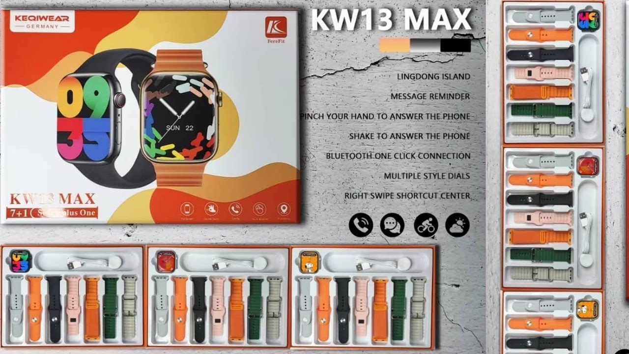 KW13 MAX SMART WATCH SEVEN 7 PLUS ONE WIRELESS CHARGING