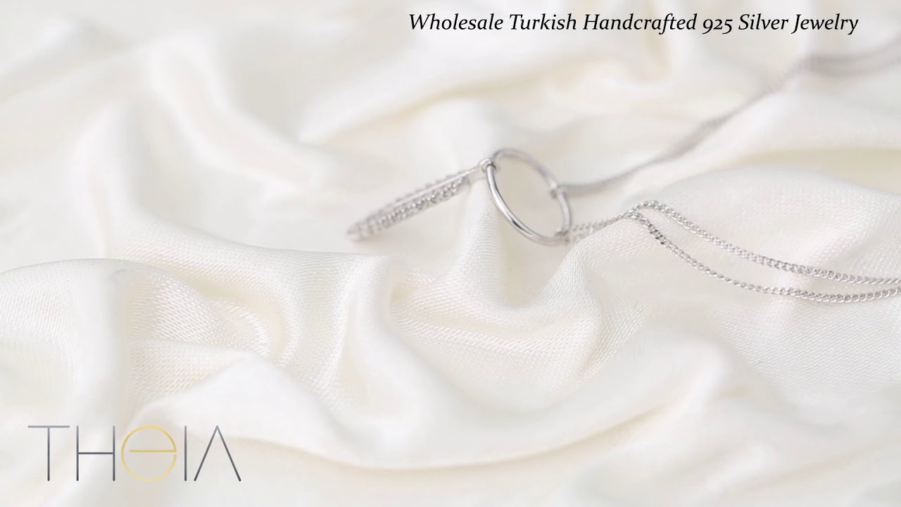 Feather Design Hollow Choker Necklace Handmade 925 Sterling Silver Turkish Wholesale Jewelry