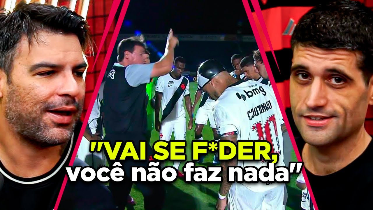 DINIZ XINGA JOGADORES do Vasco, na beira do campo