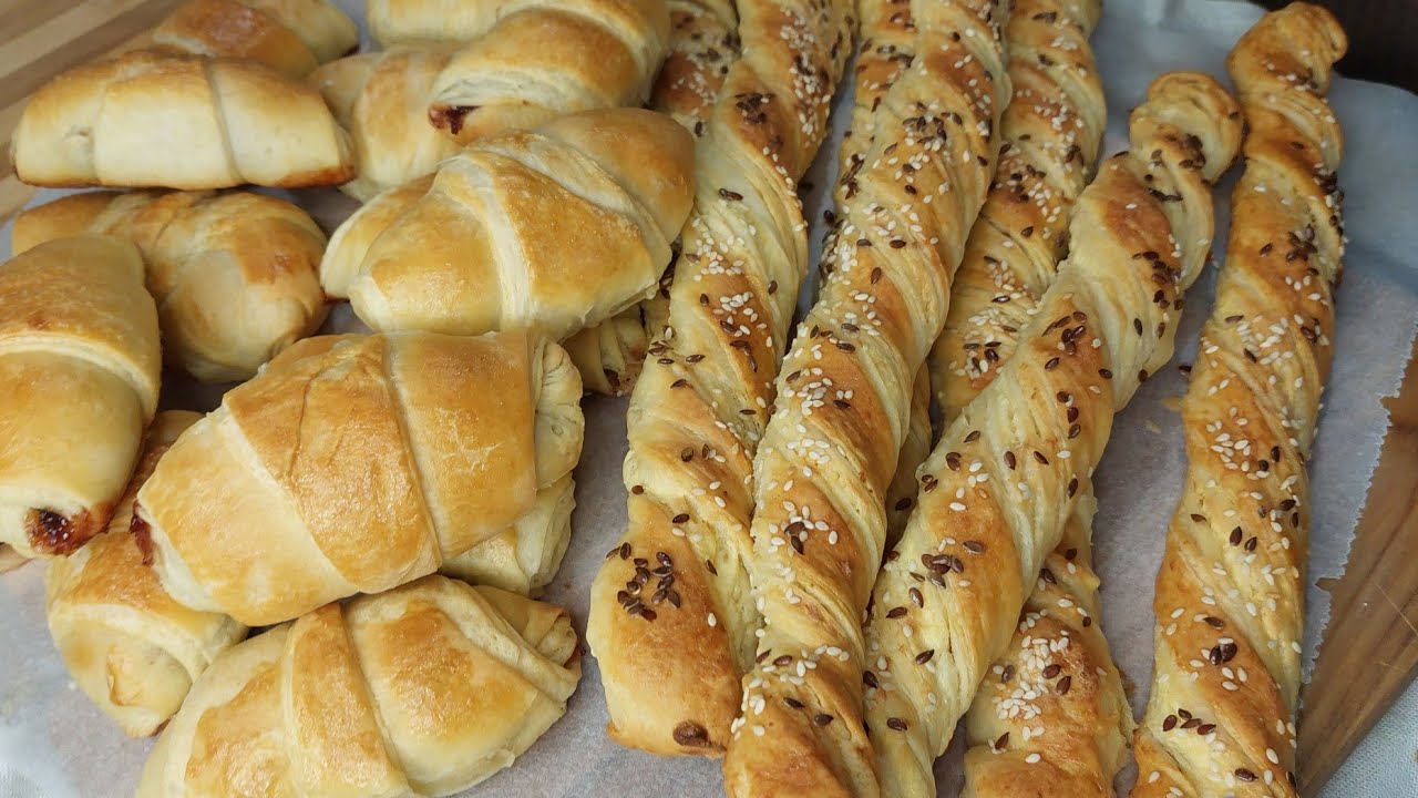 🌺 Lisnati štapići sa sirom i lisnate kiflice sa pekmezom - Puff pastry 🌸