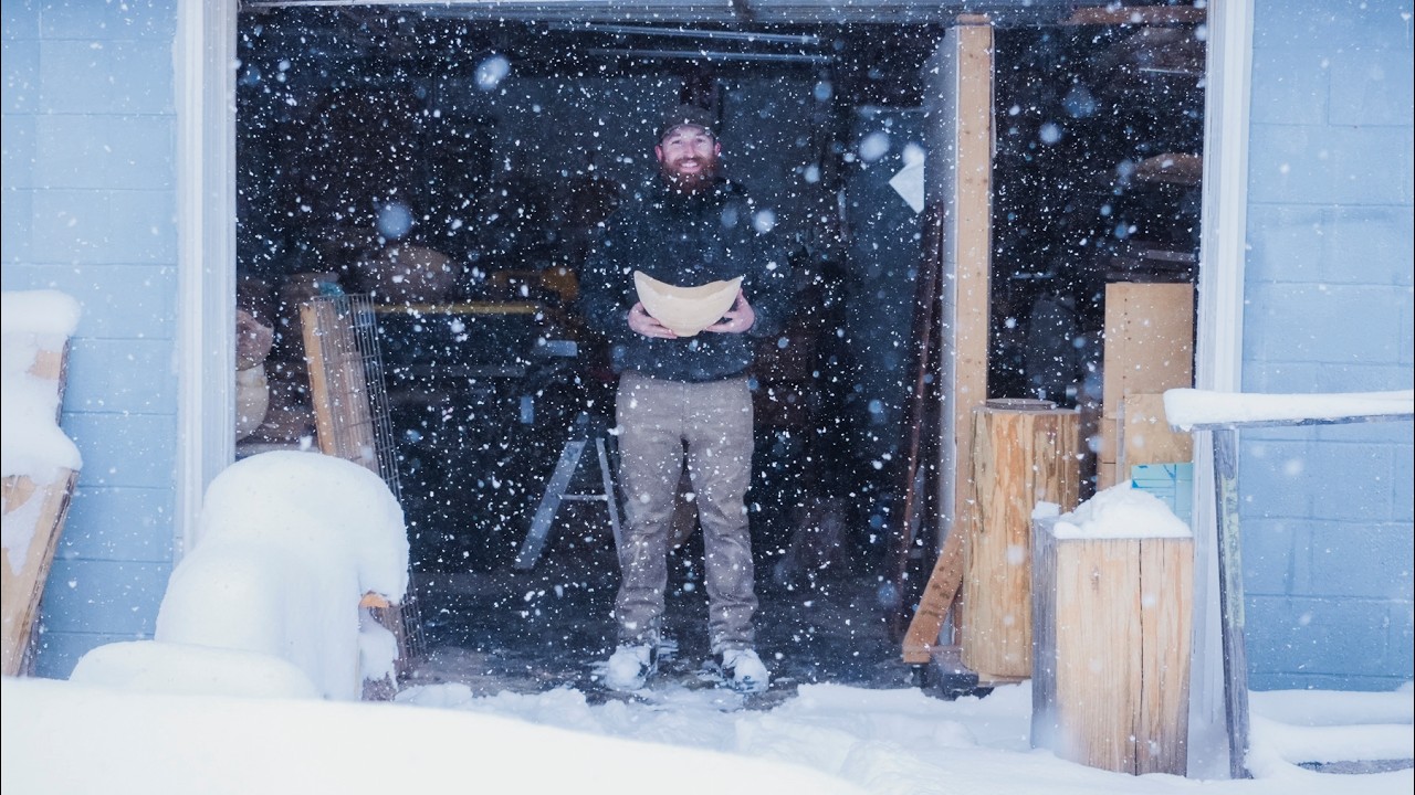 It’s Not Often I Get a Snowy Day Like This in the Shop | ASMR Woodturning