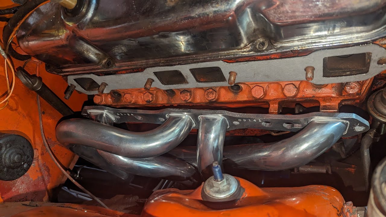 1970 Dodge Challenger 440 Summit Racing Header Install E Body Big Block Mopar #whiskeyracing