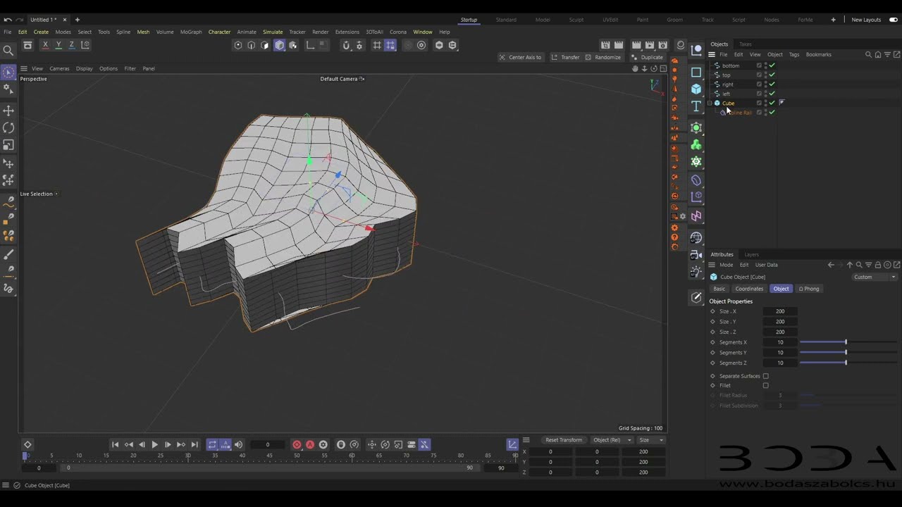 Spline Rail deformer