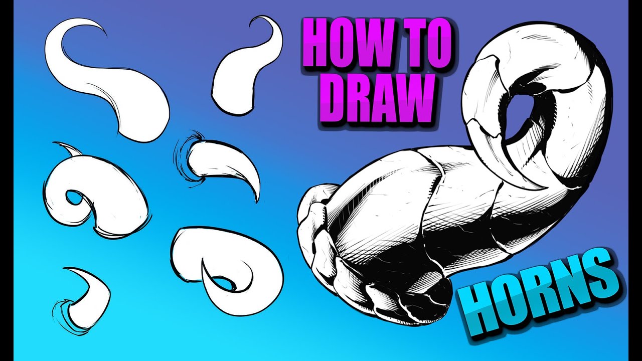 How to Draw Horns ( Tutorial )