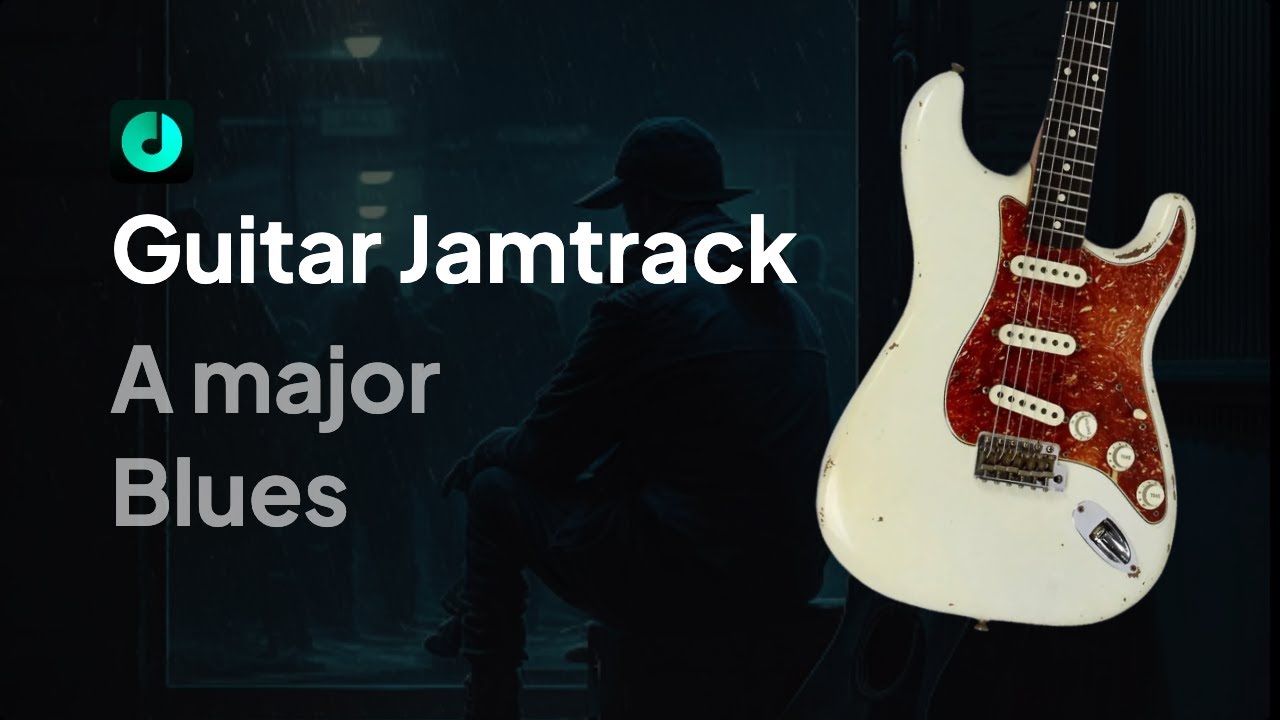 Lonely Nights - Blues Guitar Backing Track | A major | 110 BPM Jamtrack