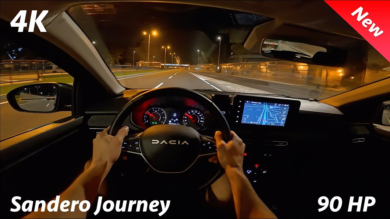 Dacia Sandero 2025 Night POV driving review (1.0 TCe 90 HP, 5-speed), consumption