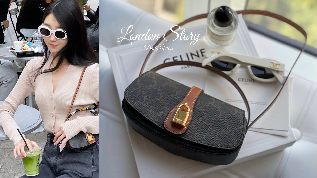 [London Vlog 런던 브이로그] 셀린느 트리오페 타보우 클러치백 언박싱 | 셀린느 선글라스 | Celine Clutch On Strap In Triomphe Canvas