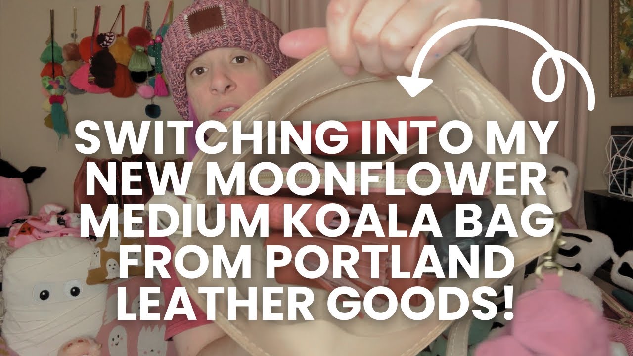 switching into my NEW Portland Leather Goods MOONFLOWER medium Koala purse!