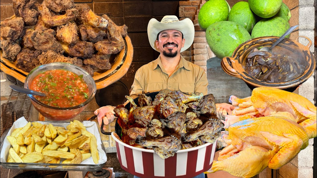 POLLO FRITO y POSTRE al estilo Mi Ranchito y pesca 🍗🐔#pollofrito #trending #viral #pollo #rancho 