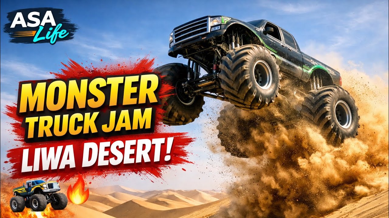 Monster Truck JAM in Liwa Village 🏜️🔥 Extreme Desert Action!