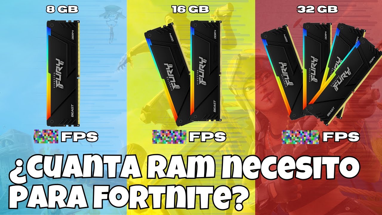 ¿Cuánta RAM Necesitas para FORTNITE? (8GB vs 16GB vs 32GB)