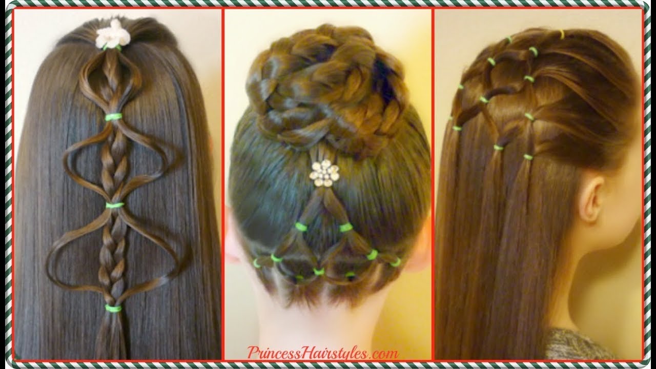 3 Christmas Tree Hairstyles In 3 Minutes | Holiday Hair Transformations