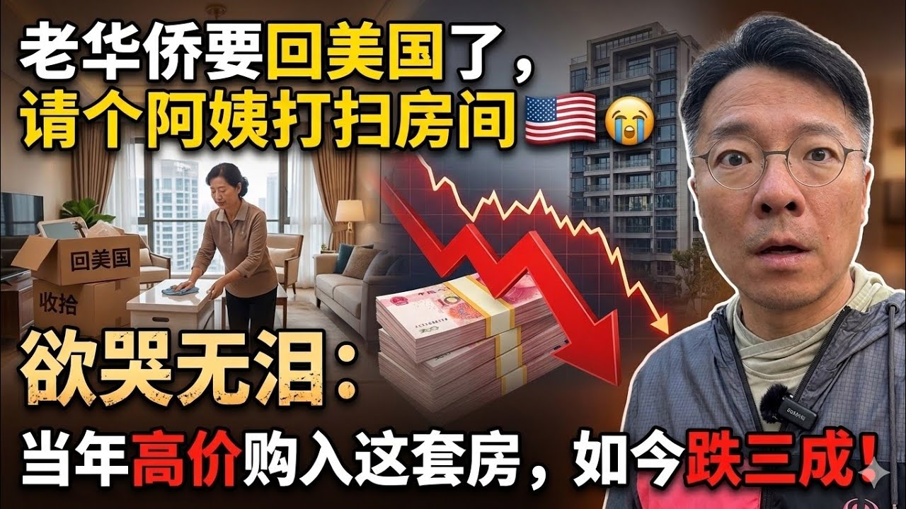 老华侨回美国了，请个阿姨来打扫一下。当年高位买进这套房子，如今跌去1/3价格，欲哭无泪！
