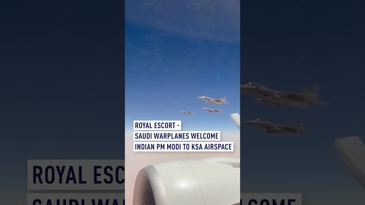 Royal escort - Saudi warplanes welcome Indian PM Modi to KSA airspace