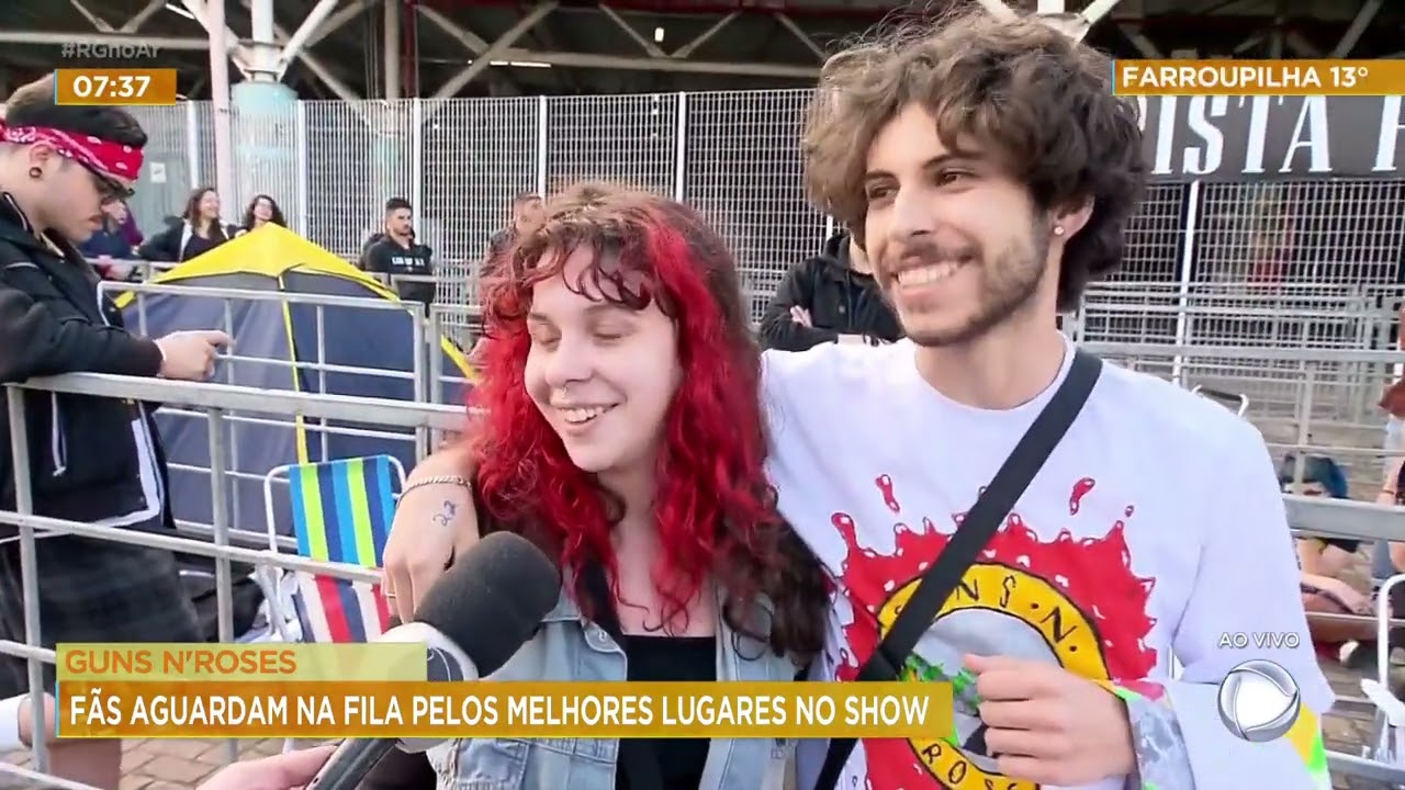 Fãs do Guns N' Roses passam a noite na fila antes do show em Porto Alegre | RecordTV RS