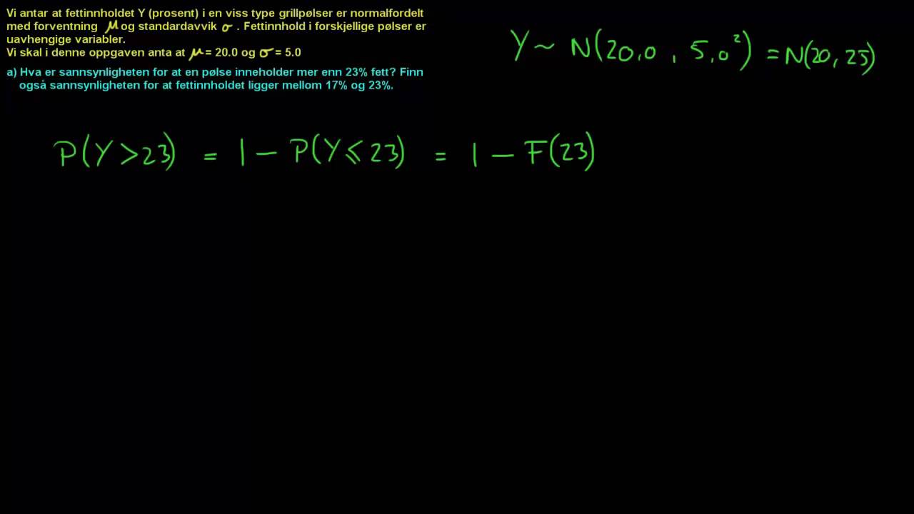 10a1 - N(0,1) aka. Standardnormalfordeling (Statistikk)