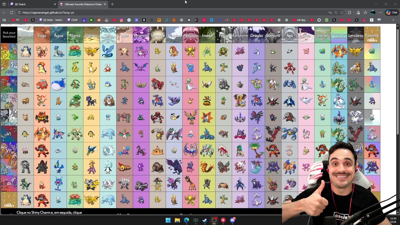 HEITIR ESCOLHENDO OS SEUS POKEMONS FAVORITOS  - Streams do Heitir