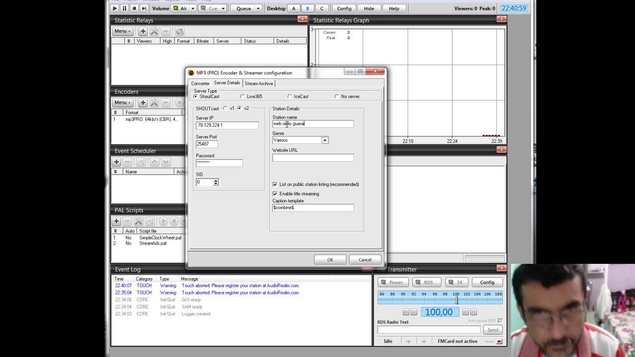 Como configurar  Sam Broadcaster com o listen2myradio